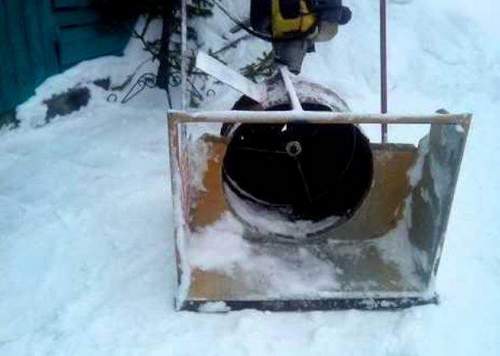 Lawn Mower Snow Blower. Preparing And Making With Your Own Hands