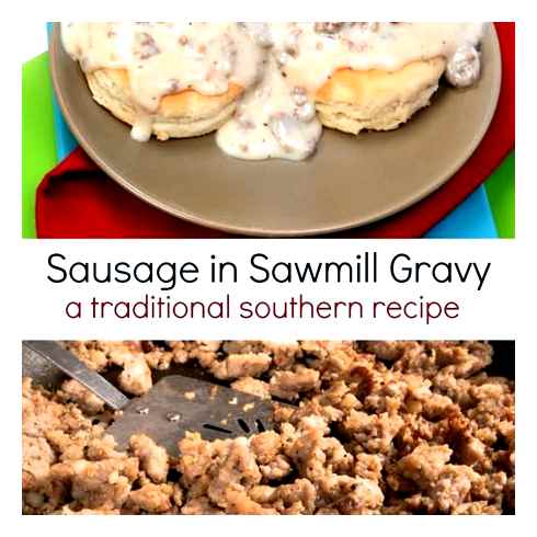 creamy, sawmill, gravy, sausage, brown