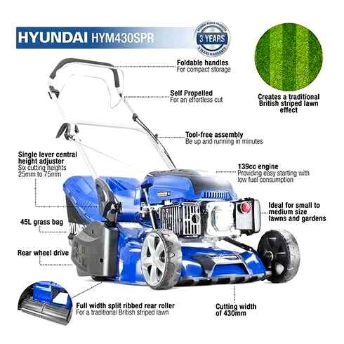 hyundai, lawnmower, engine, 43cm, 139cc