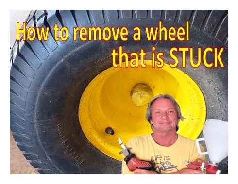 mower, wheel, removal, remove, stuck